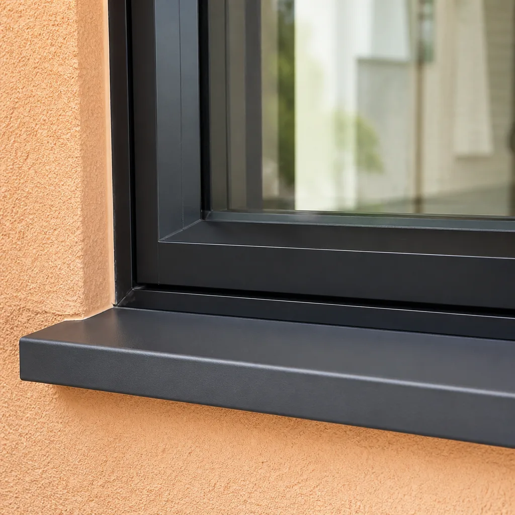Modern black window frame replacement with sleek exterior finish
